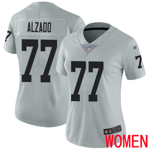 Oakland Raiders Limited Silver Women Lyle Alzado Jersey NFL Football #77 Inverted Legend Jersey